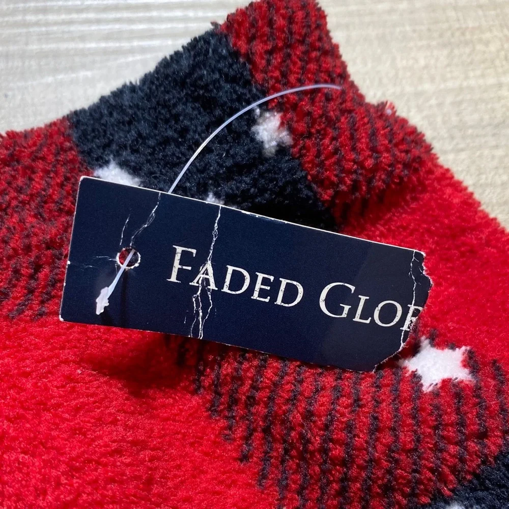 Faded Glory Girls Buffalo Plaid‎ With Stars Fleece Pajama Pants Size M 7-8